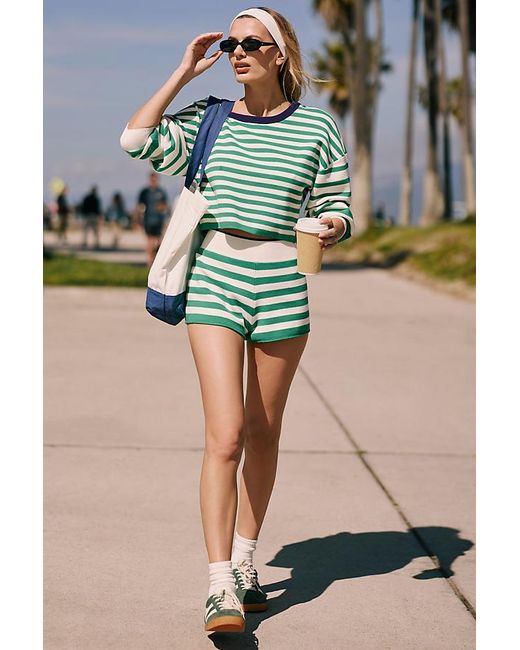 Daily Practice by Anthropologie Green Patterned Knitted Shorts