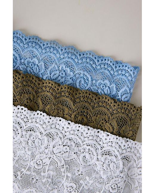 By Anthropologie Blue Lace Headbands, 3 Pack