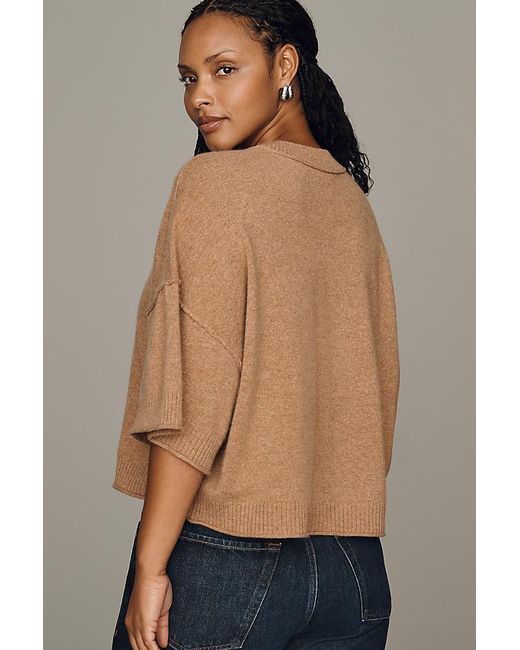 By Anthropologie Green The Goldie Crew-Neck Cashmere Jumper