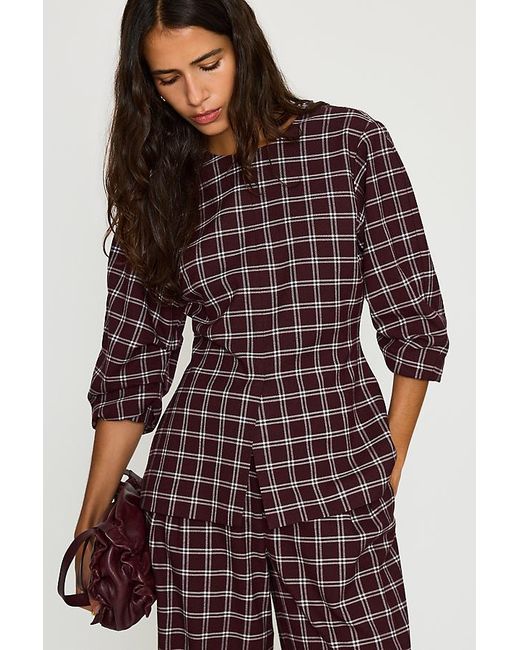 ALIGNE Janey Checked Tailored Blouse