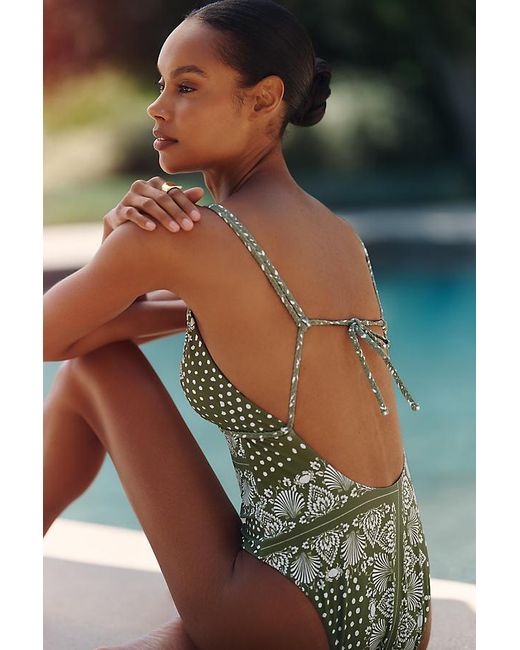 Celandine Green Arie Double-Braided One-Piece Swimsuit