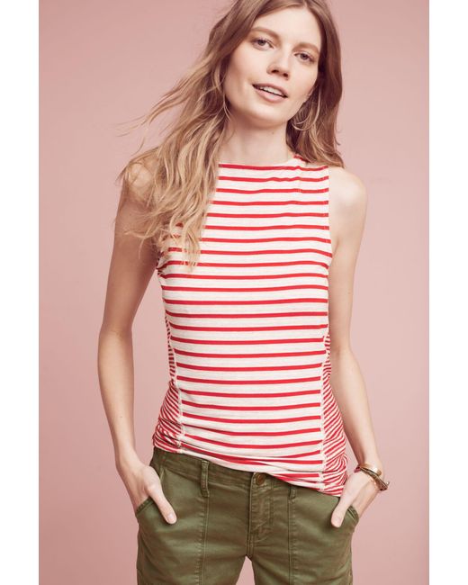three dots terry striped tank top in lyst three dots terry striped tank top in lyst
