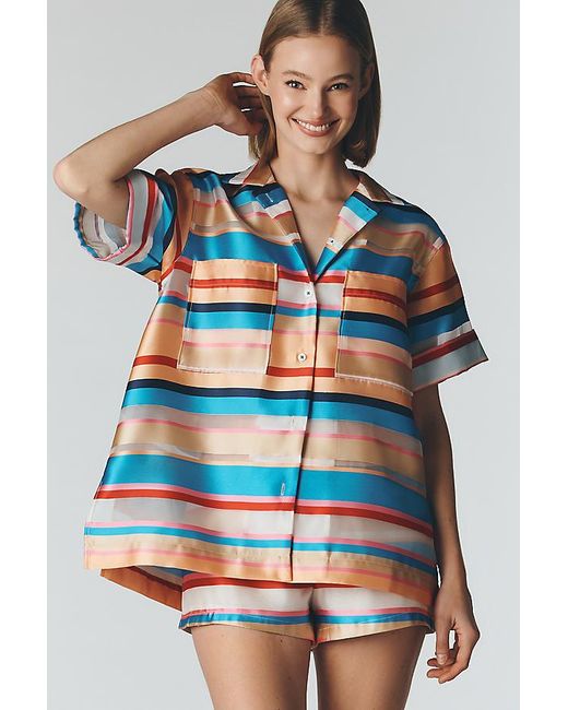 Maeve Multicolor Oversized Stripe Shirt