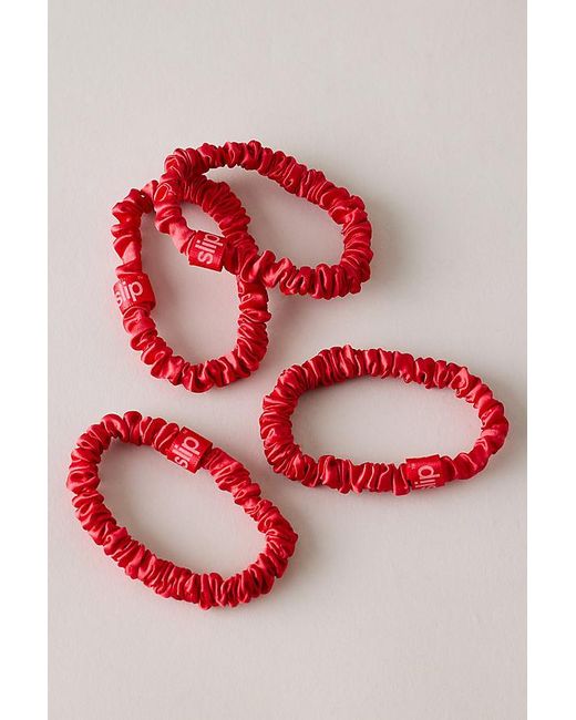 Slip Red Skinny Silk Scrunchies
