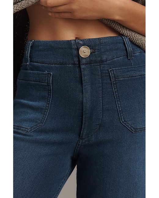 Maeve Blue The Colette Full-Length Wide-Leg Jeans By