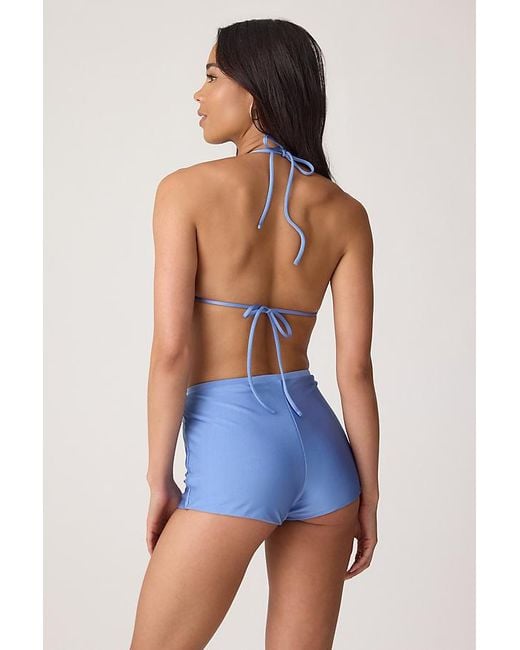 Faithfull The Brand Blue Sete Triangle Bikini Top