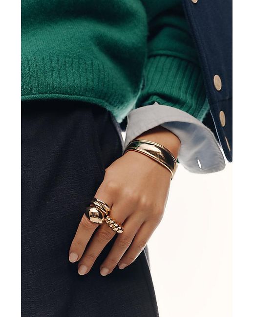 By Anthropologie Green Mod Metal Stacking Ring