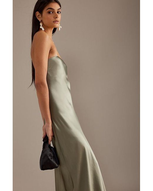 Anthropologie green store silk dress