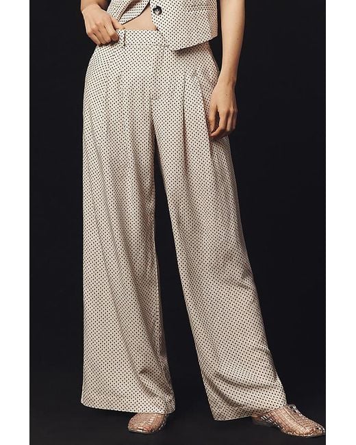 Maeve Blue Polka Dot High-Rise Wide-Leg Trousers