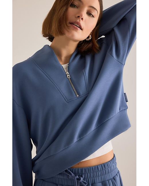 Varley Blue Davidson Half-Zip Sweatshirt