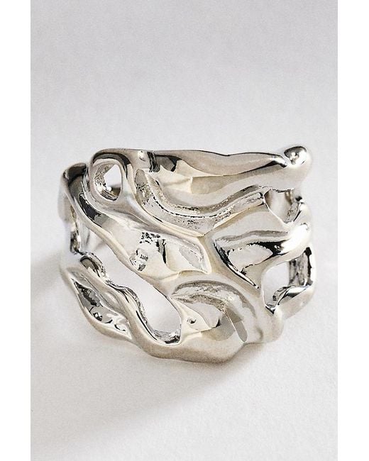 By Anthropologie Metallic Molten Tide Ring