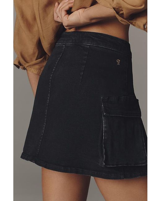 Pilcro Brown Denim Utility Skort
