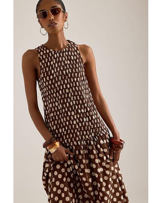 Faithfull The Brand Natural Luisa Smocked Maxi Dress