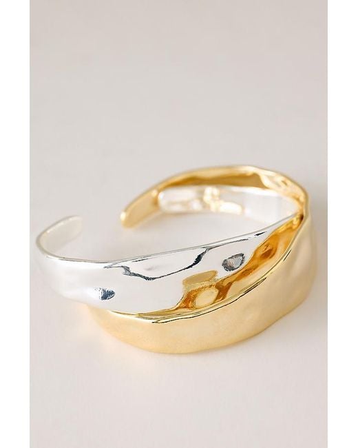 By Anthropologie Natural Hammered Bangle Bracelet