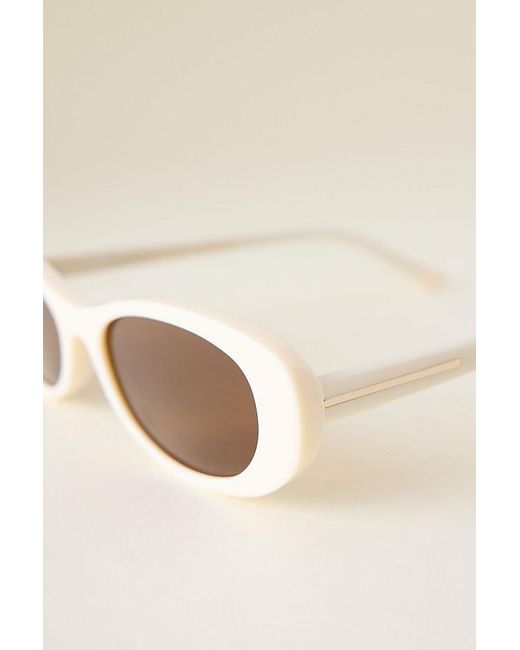 By Anthropologie Natural Slim Oval Sunglasses