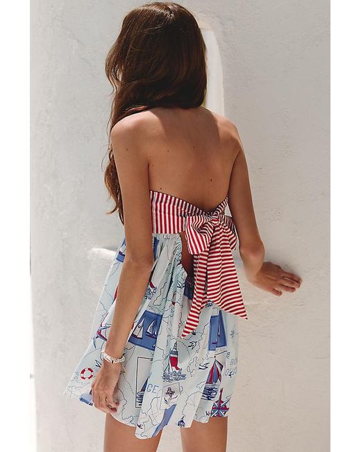 Celandine Multicolor Cotton Printed Strapless Mini Dress