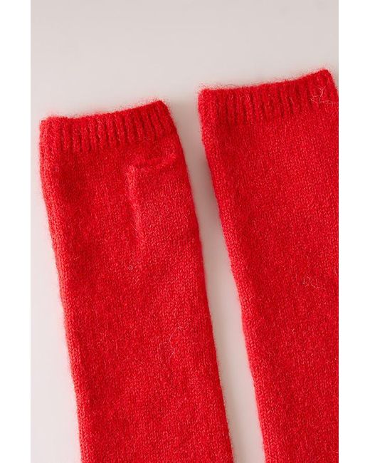 By Anthropologie Red Long Fingerless Gloves