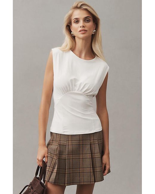 Maeve White Shirred Corset Top