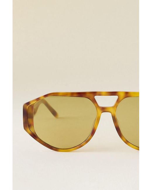 By Anthropologie Natural Angular Aviator Sunglasses
