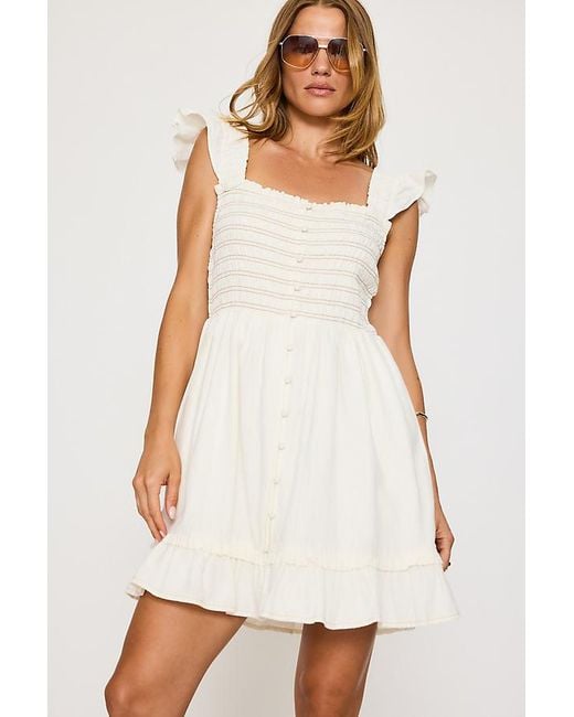 By Anthropologie White The Peregrine Denim Mini Dress