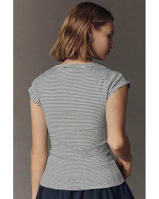 Maeve Gray The Provence Cap-Sleeve T-Shirt