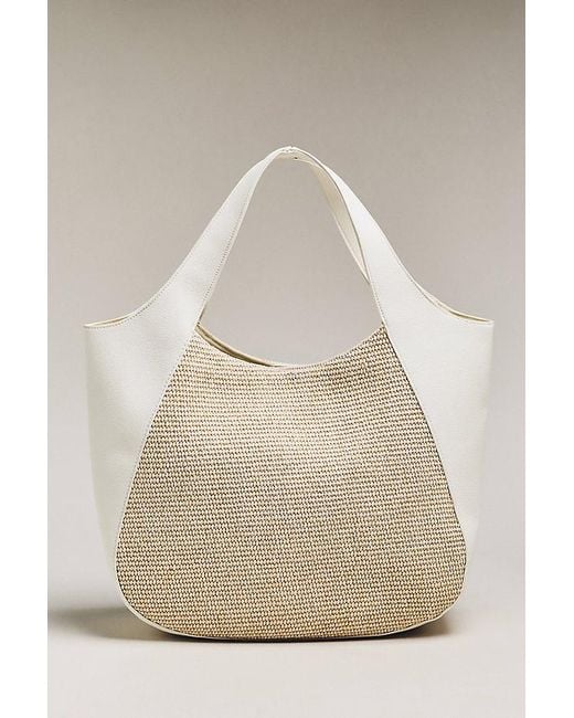 By Anthropologie Natural The Sonia Raffia Slouchy Tote Bag