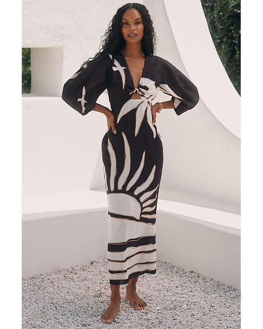 Cala De La Cruz Multicolor X Anthropologie Gaia Puff-Sleeve Maxi Dress