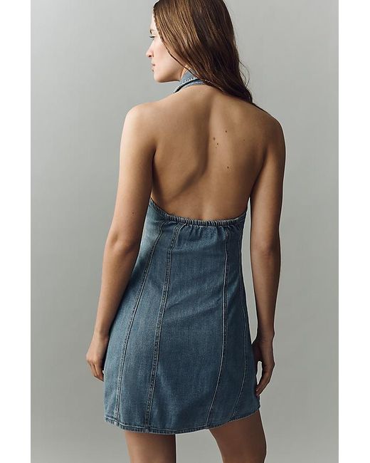 Pilcro Blue Sleeveless Denim Mini Dress