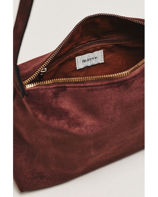 By Anthropologie Brown Faux-Suede Slouchy Shoulder Bag
