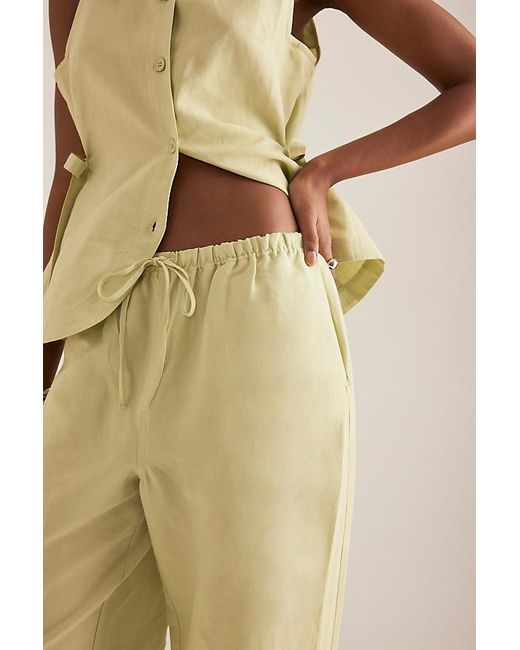 ALIGNE Natural Alara Linen Wide-Leg Trousers