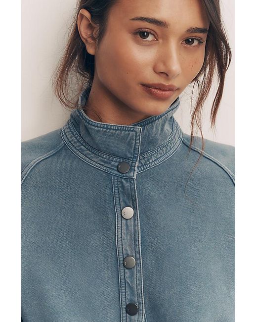 Pilcro Blue Soft Wash Henley Top By