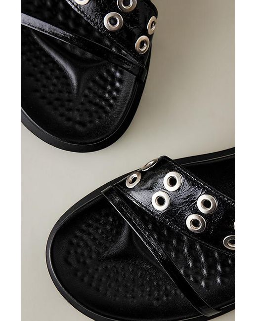 Miista Metallic Zilda Buckle Leather Sandals