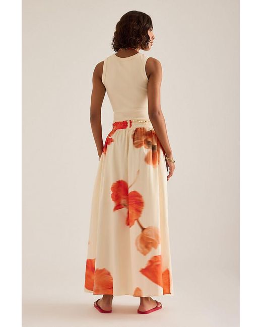Never Fully Dressed White Blurred Floral Maxi Skirt