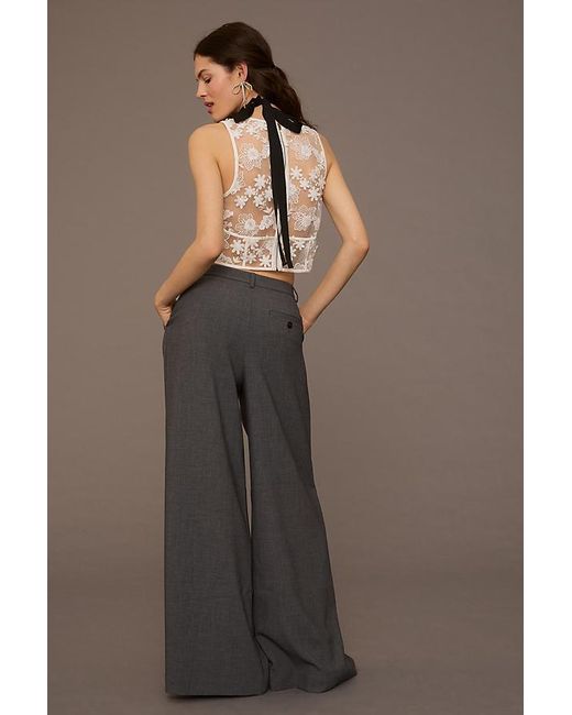 Maeve High-Waisted Pleated Wide-Leg Pants