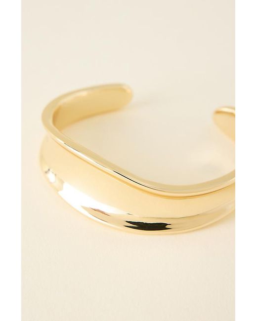 Anthropologie Natural Hammered Cuff Bracelet