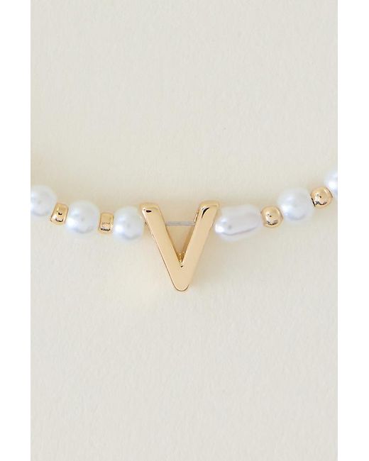 By Anthropologie Natural Monogram Pearl Necklace