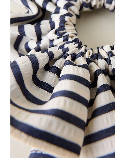 Anthropologie Gray Oversized Stripe Scrunchie