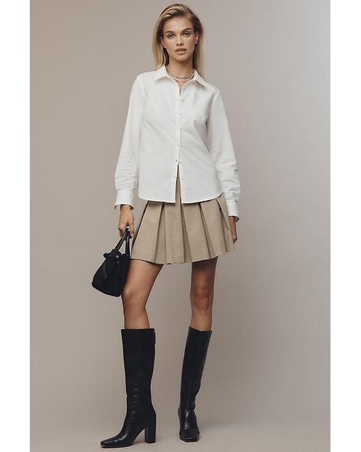 Maeve White The Gracelyn Slim Buttondown Shirt By