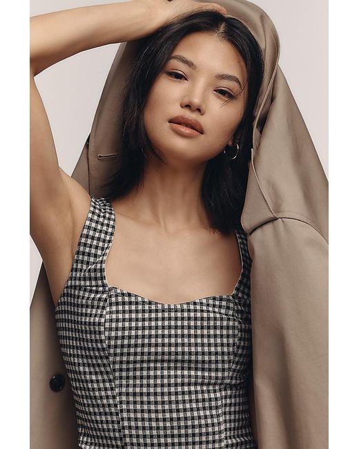 Dolan Left Coast Black Gingham Corset Tank Top