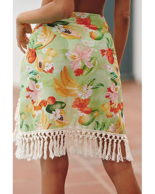 Seafolly Green Tropique Mini Sarong Skirt