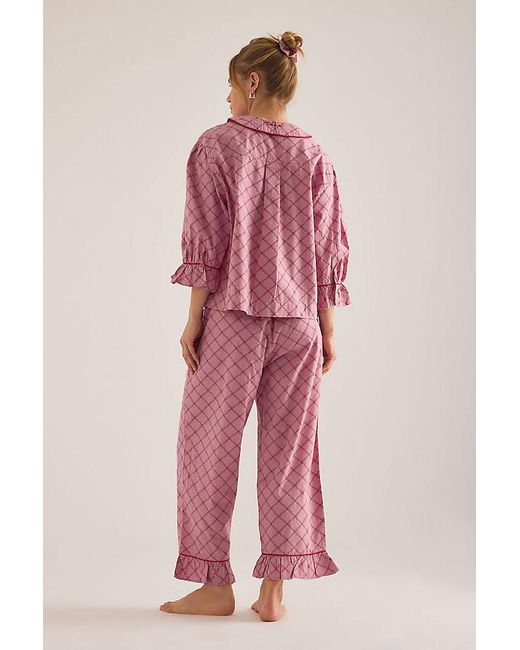TBCo Pink Lattice Long Pyjama Set