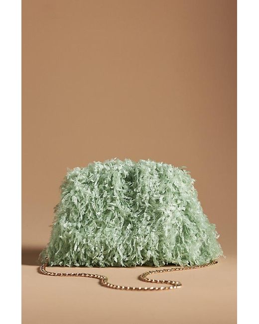Maeve Green The Frankie Clutch Bag: Feather Confetti Edition