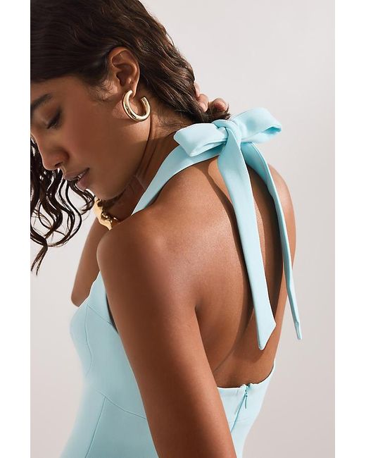 Bardot Blue Deserae Halter Mini Dress