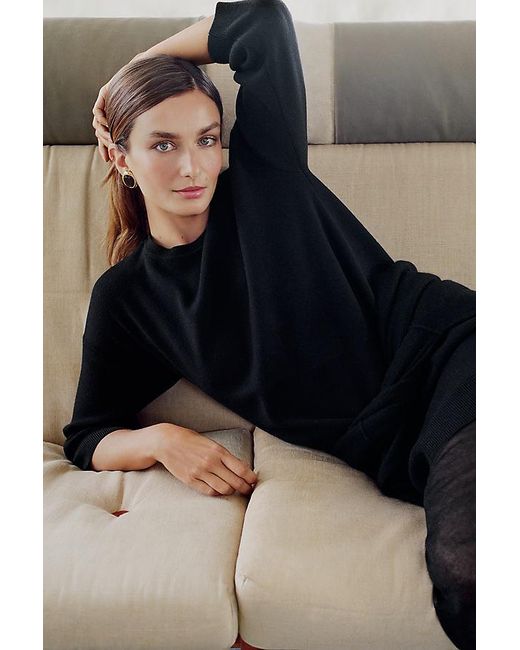 Pilcro Gray Alani Cashmere Mock Neck Jumper