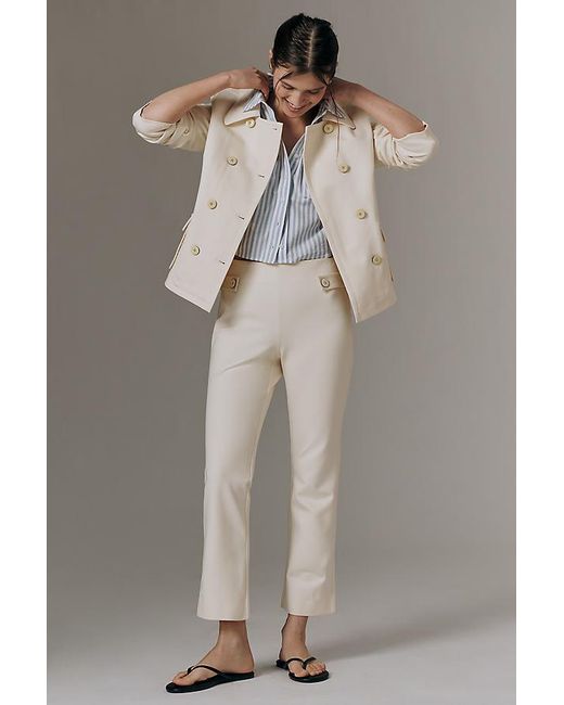 Maeve Gray Double-Breasted Knit Blazer