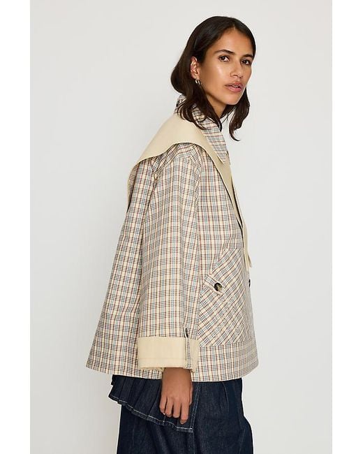 Damson Madder Blue Jerry Reversible Crop Trench Coat