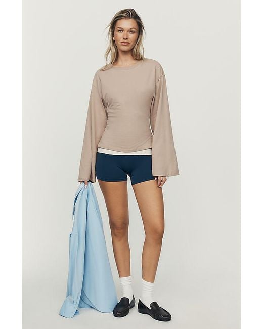 Maeve Natural Waisted Long-Sleeve Top