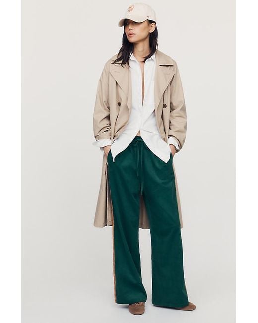Maeve Green Brooklin Corduroy High-Rise Wide-Leg Trousers