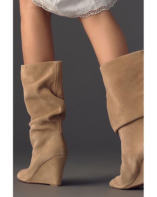 Silent D Green Kiki Peep-Toe Tall Boots