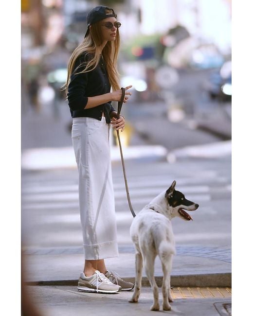 Pilcro White The Kayden High-Rise Cuffed Tapered Jeans By